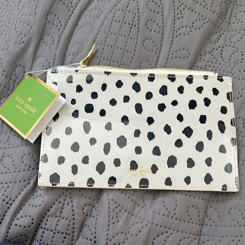 Kate Spade Black and Spotted Pencil Pouch